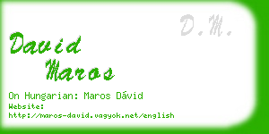 david maros business card